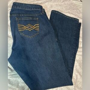 Torrid Blue Boot Cut Jeans with Gold Embroidery